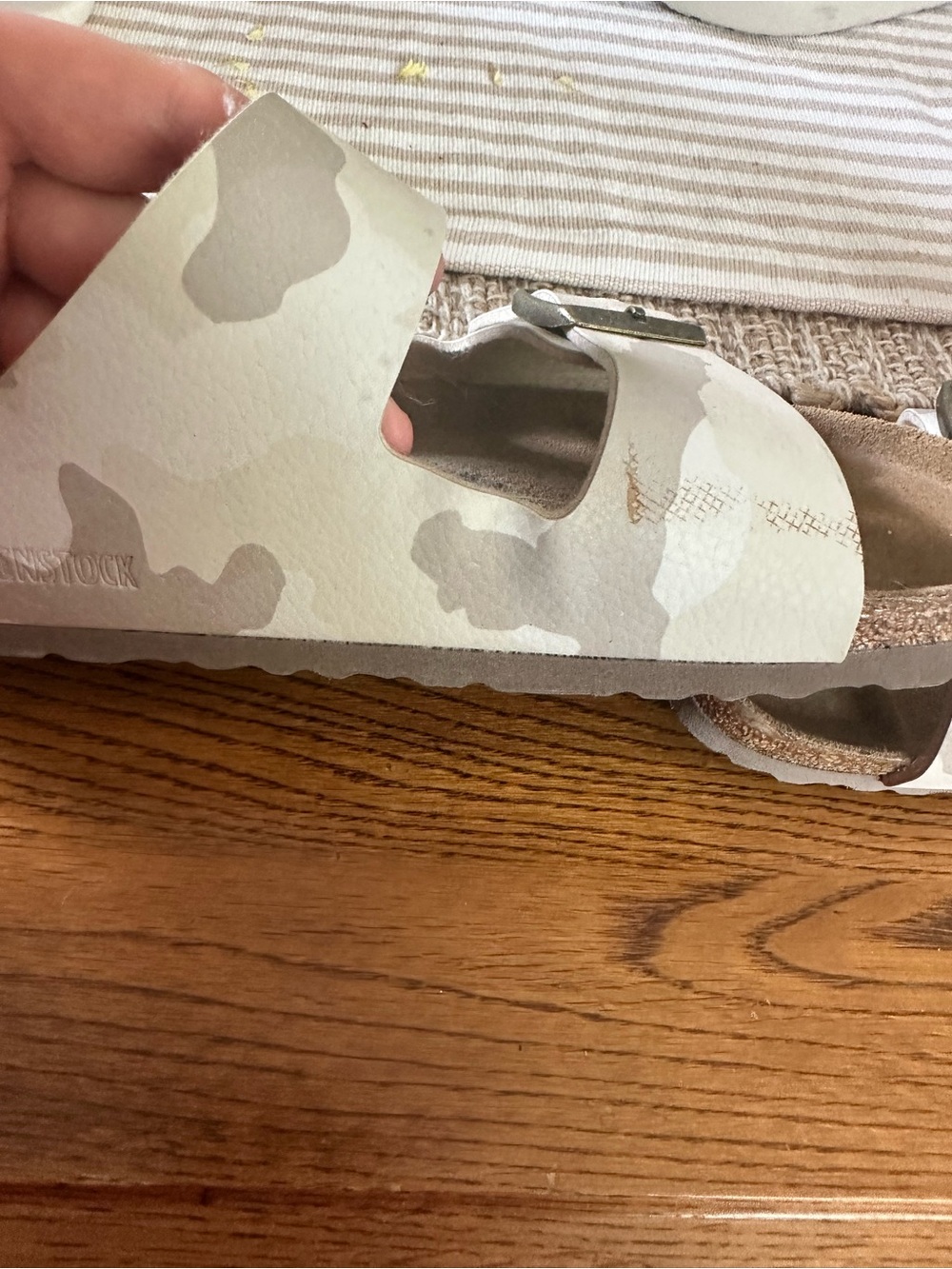 Birkenstock Beige Camo Double-Buckle Sandals - Picture 6 of 11